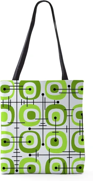 CafePress MCM Abstract Pattern Chartreuse 18"x18" Reusable Grocery Shopping Sling Tote Bag
