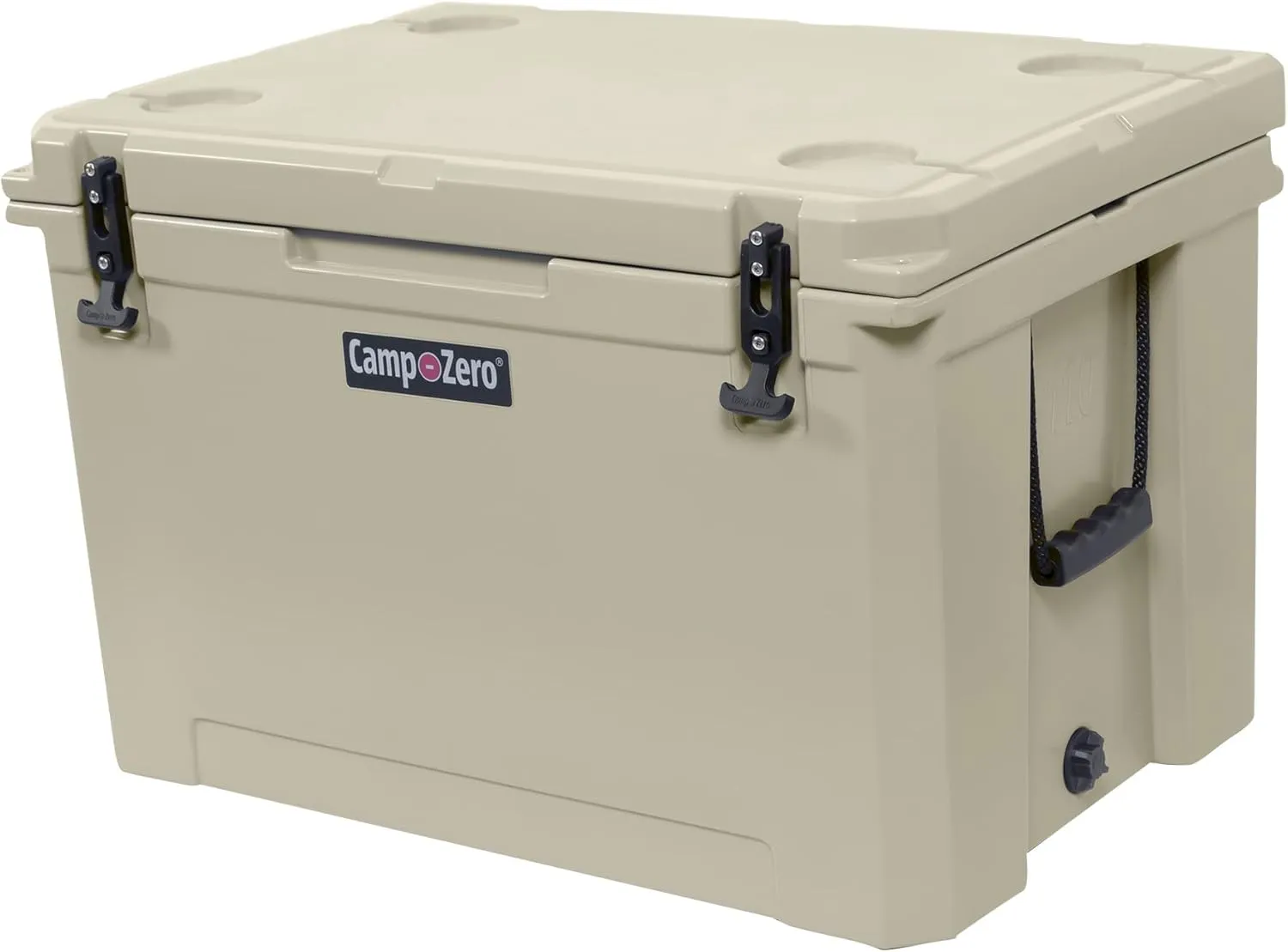 CAMP-ZERO 110L-116.23 Quart Cooler Ice Chest, Perfect for Drinks, Boating, Hunting, Fishing, Camping with 4 Molded-in Cup Holders, Comfort Grip Handles and Thick Walled for Extended Ice Retention
