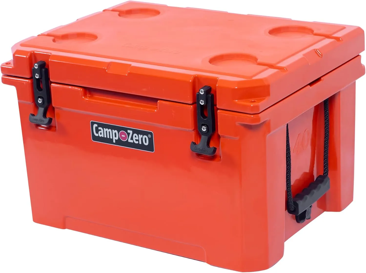 CAMP-ZERO 40L-42 Quart Hard Cooler Ice Chest, Perfect for Drinks, Beach, Picnics, Boating, Hunting, Camping and Travel with 4 Molded-in Cup Holders and Comfort Grip Handles