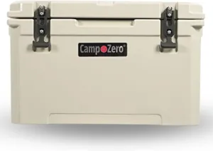 CAMP-ZERO 40L-42 Quart Hard Cooler Ice Chest, Perfect for Drinks, Beach, Picnics, Boating, Hunting, Camping and Travel with 4 Molded-in Cup Holders and Comfort Grip Handles