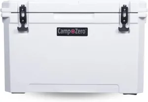 CAMP-ZERO 60L Cooler/Ice Chest with 4 Molded-in Cup Holders and No-Lose Drain Plug