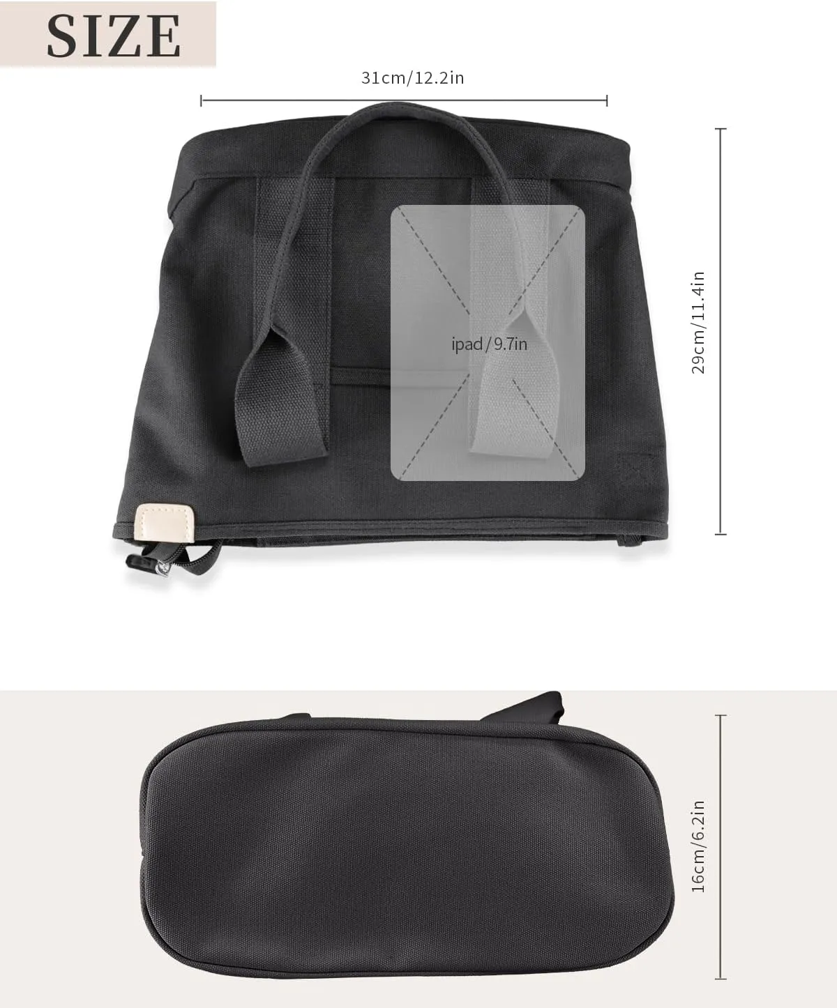 Canvas Tote Bag with Zipper for Women Crossbody Bag Trendy Shoulder Handbag Satchel Hobo Bag Messenger Bag with Compartments