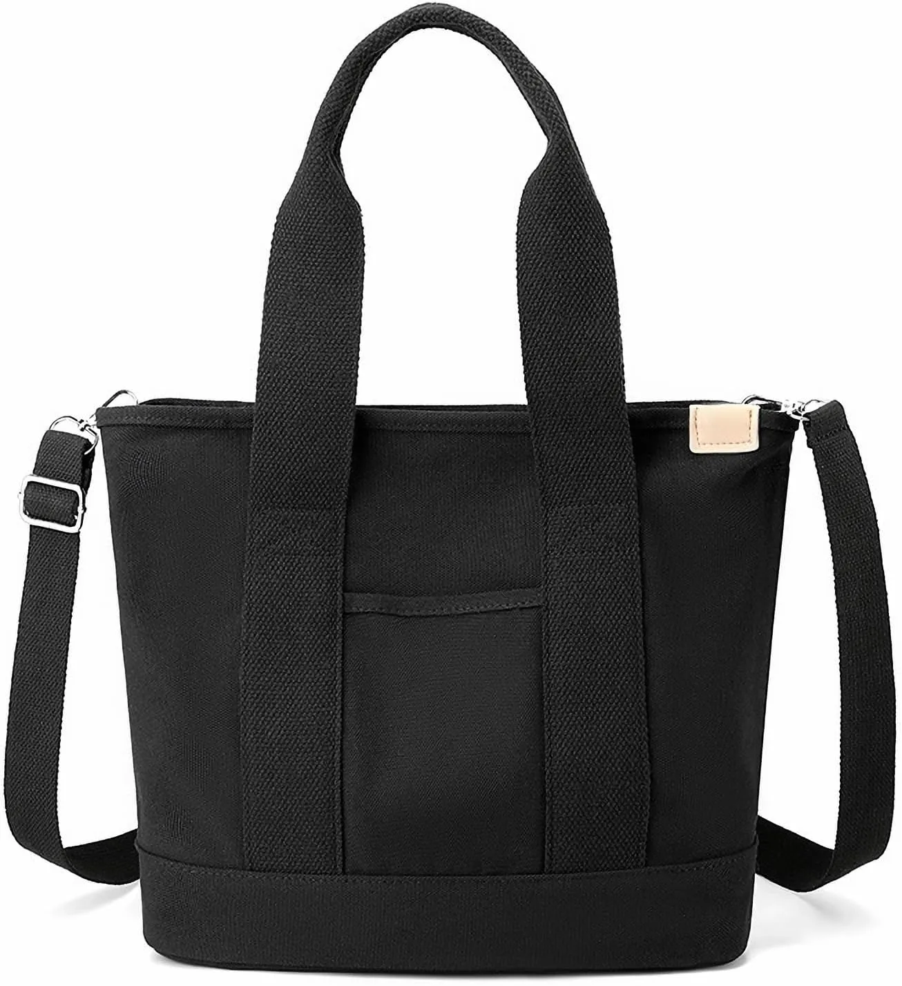 Canvas Tote Bag with Zipper for Women Crossbody Bag Trendy Shoulder Handbag Satchel Hobo Bag Messenger Bag with Compartments