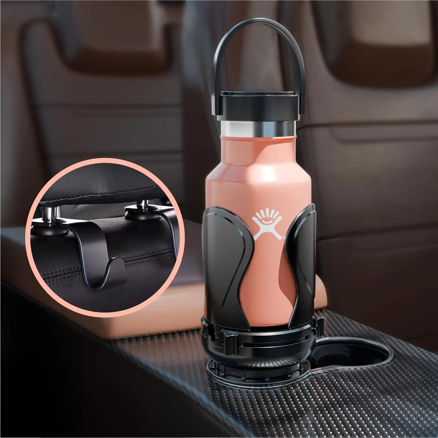 Car Cup Holder Expander, Cup Holder Extender Adapter with Expandable Arm and Adjustable Base, Compatible with Yeti Ramblers, Hydro Flasks，Stanley, Owala Most Coffee Mugs Bottles & Cups