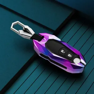 Car Key Fob Cover for Mazda Biante,Zinc Alloy Keys Fob Case Key Fob Shell Car Key Box with Keychain Anti Fall Shockproof Women Men Car Accessories,A-Multi-Colored