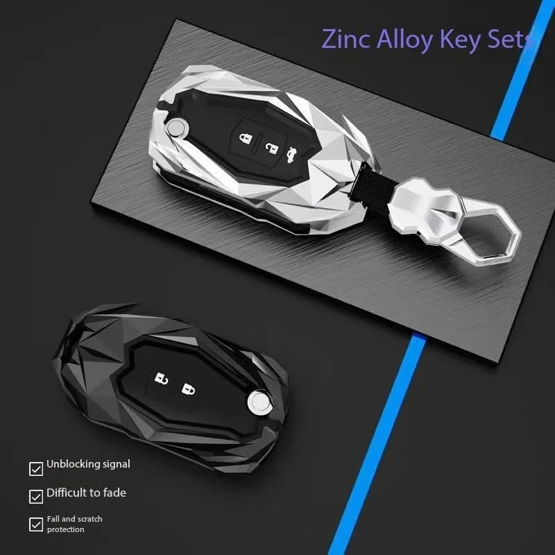 Car Key Fob Cover for Mazda Biante,Zinc Alloy Keys Fob Case Key Fob Shell Car Key Box with Keychain Anti Fall Shockproof Women Men Car Accessories,A-Multi-Colored