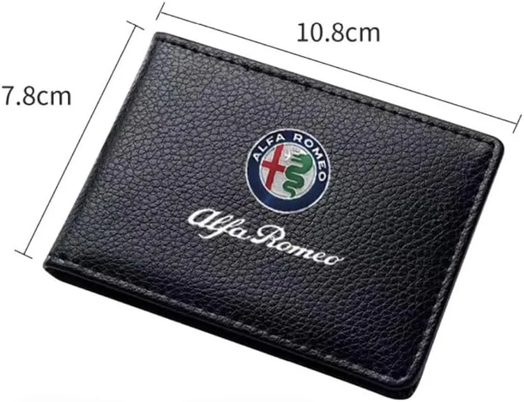 Car Registration and Insurance Holder for Alfa Romeo Giulia Giulietta 147 159, Leather Car Document Holder for Cards, License Holder Protective Case, Anti-Scratch for Driver's License,B