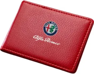 Car Registration and Insurance Holder for Alfa Romeo Giulia Giulietta 147 159, Leather Car Document Holder for Cards, License Holder Protective Case, Anti-Scratch for Driver's License,B