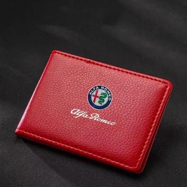 Car Registration and Insurance Holder for Alfa Romeo Giulia Giulietta 147 159, Leather Car Document Holder for Cards, License Holder Protective Case, Anti-Scratch for Driver's License,B