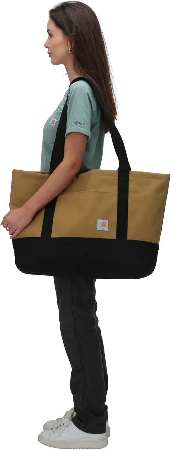 Carhartt Classic Vertical Open Tote Bag, Durable Water Repellent Material W/Hand and Shoulder Straps
