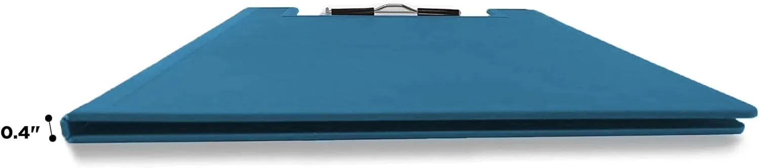 Carstens Heavy Duty Low-Profile Clipboard with Cover – Plastic, Blue