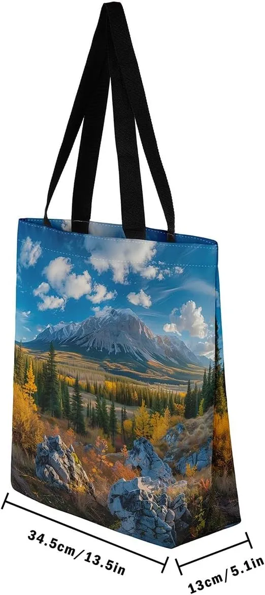 Castle Fairy Eiffel Tower Canvas Tote Bag Autumn French Style Street Shoulder Bag for Women