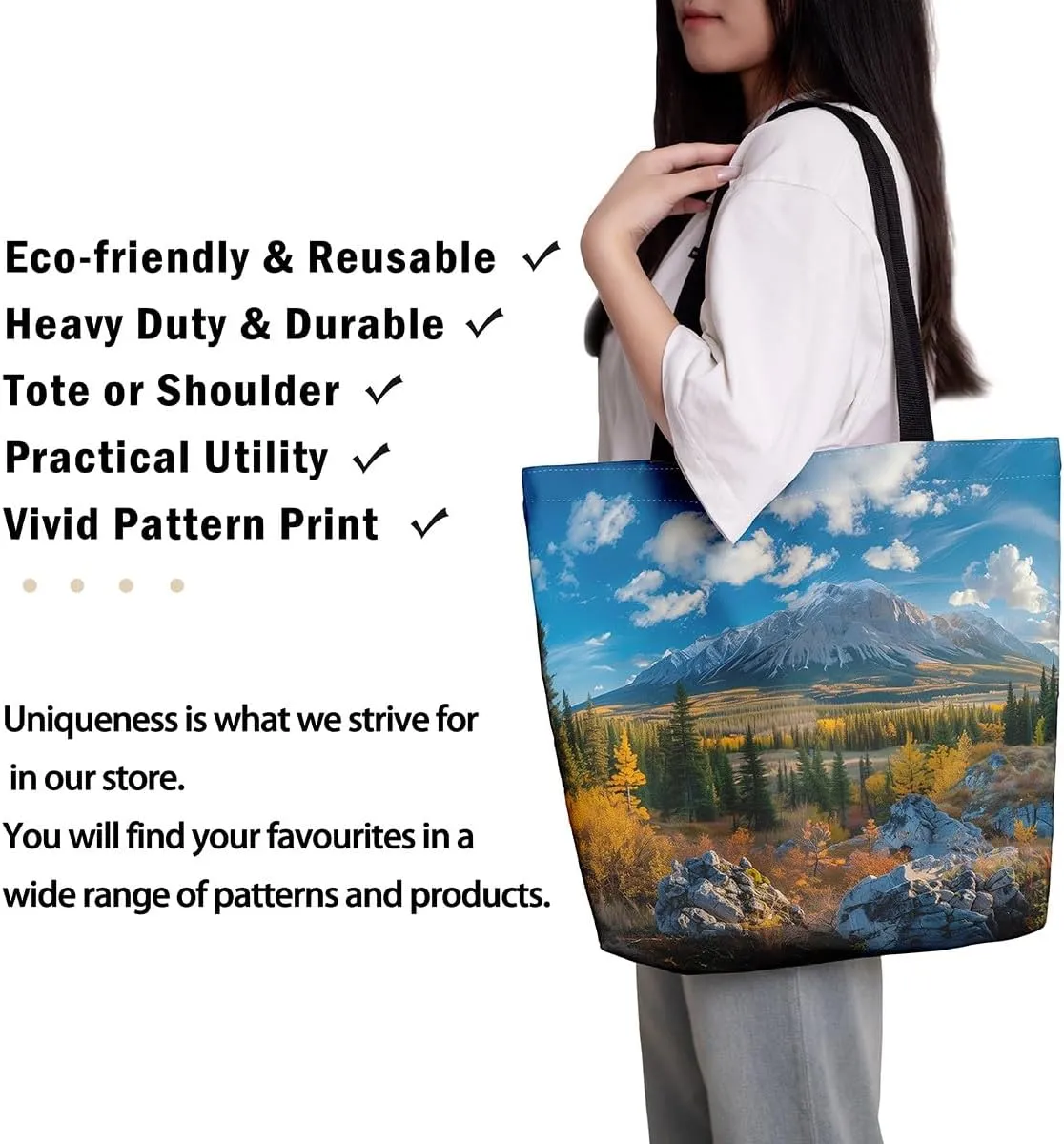 Castle Fairy Eiffel Tower Canvas Tote Bag Autumn French Style Street Shoulder Bag for Women