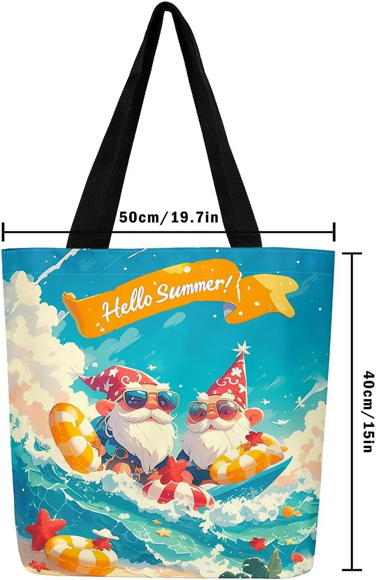 Castle Fairy Kids Teens Canvas Tote Bag Aesthetic for Women Girls,Colorful Animals Floral Reusable Grocery Handbag