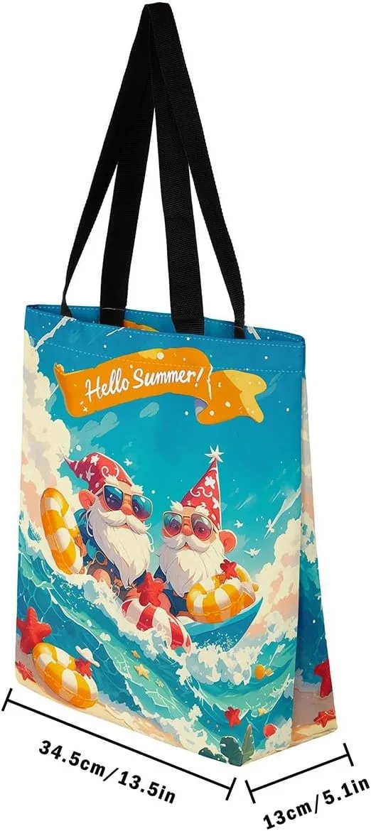 Castle Fairy Kids Teens Canvas Tote Bag Aesthetic for Women Girls,Colorful Animals Floral Reusable Grocery Handbag