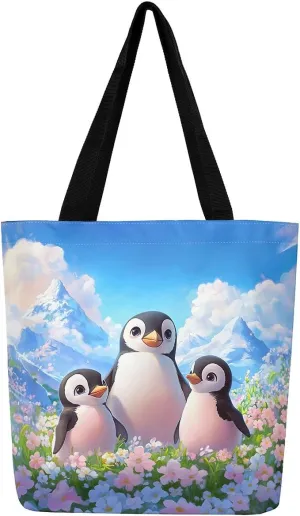Castle Fairy Polar Bear Canvas Tote Bag for Adults