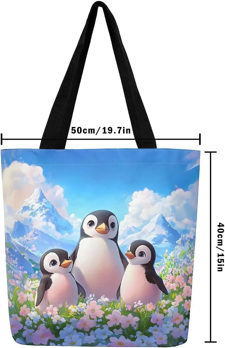 Castle Fairy Polar Bear Canvas Tote Bag for Adults