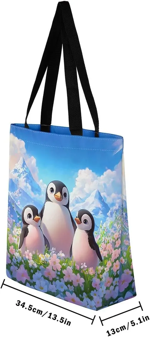 Castle Fairy Polar Bear Canvas Tote Bag for Adults