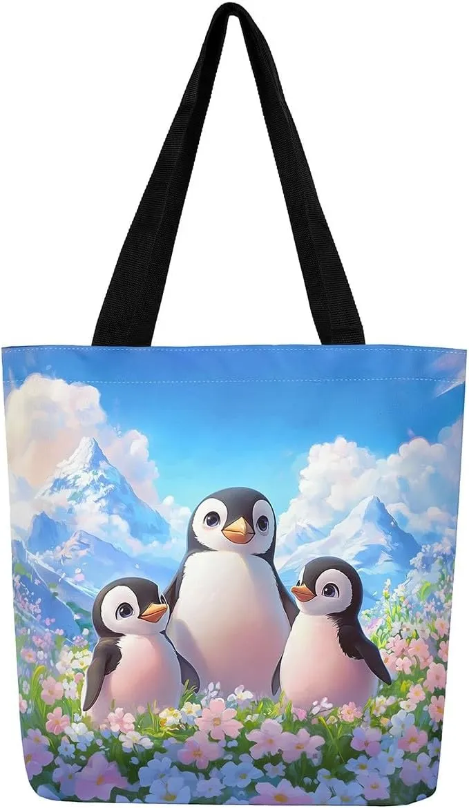 Castle Fairy Polar Bear Canvas Tote Bag for Adults