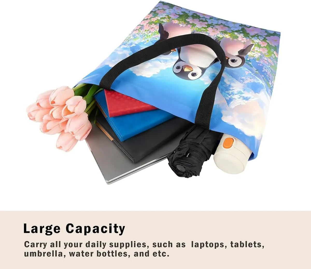 Castle Fairy Polar Bear Canvas Tote Bag for Adults