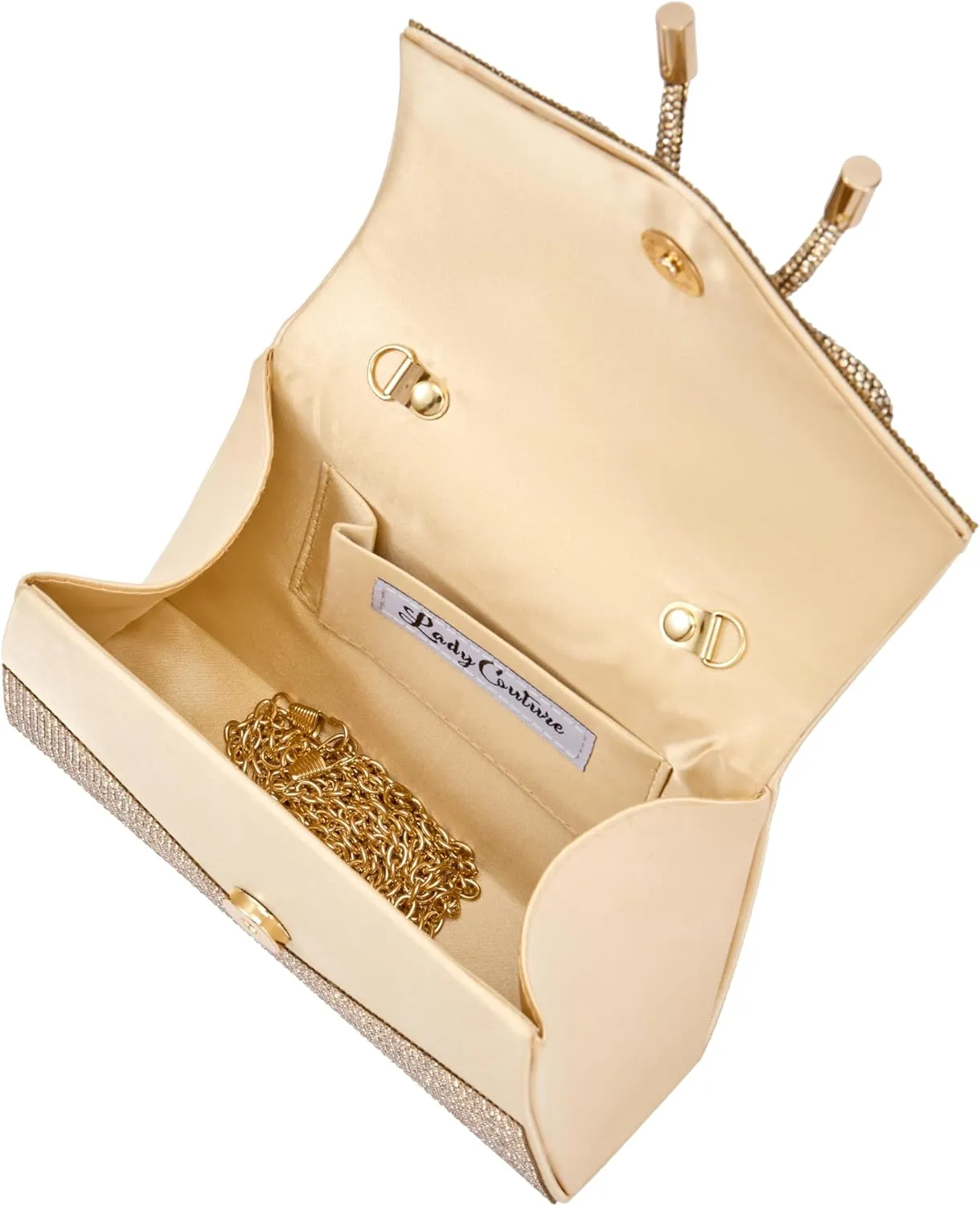CELINA Rhinestone Covered Bow Detail Evening Clutch Bag