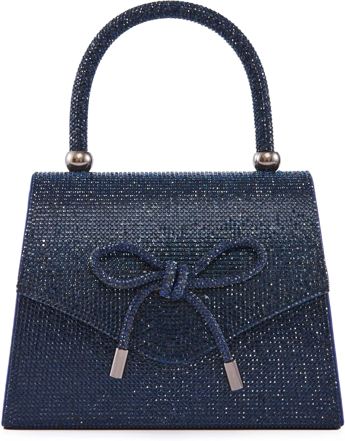 CELINA Rhinestone Covered Bow Detail Evening Clutch Bag