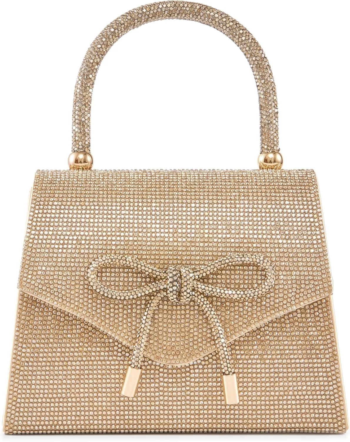 CELINA Rhinestone Covered Bow Detail Evening Clutch Bag