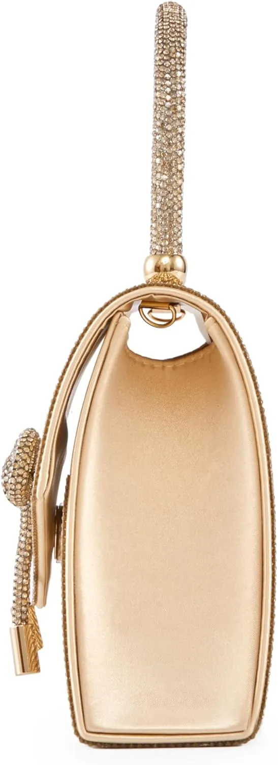 CELINA Rhinestone Covered Bow Detail Evening Clutch Bag