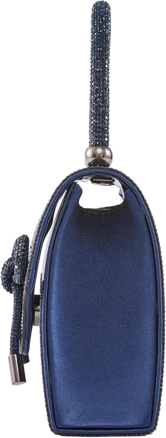 CELINA Rhinestone Covered Bow Detail Evening Clutch Bag