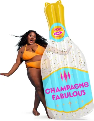 Champagne Fab Bachelorette Pool Floats | Plus Size Pool Float 400 Lb Capacity | Glitter Pool Float for Bachelorette Pool Party | Bachelorette Floaties for The Pool | Funny Bachelorette Pool Floaties