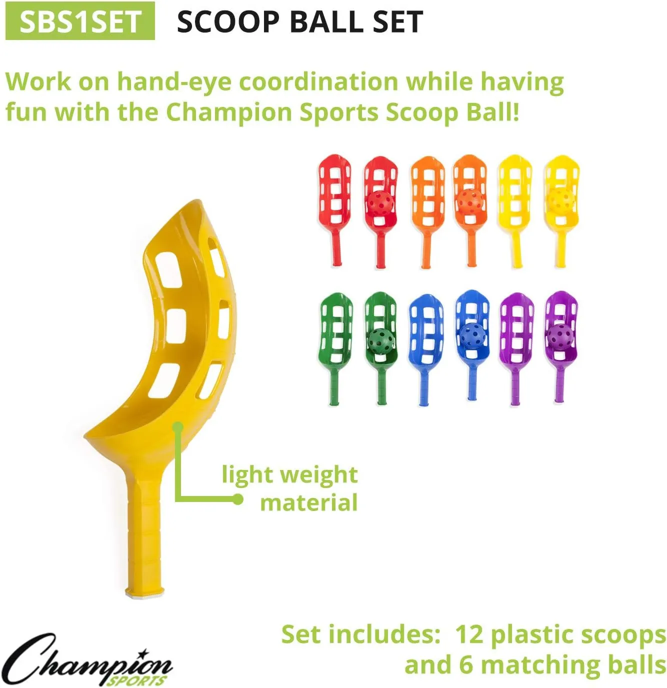 Champion Sports Scoop Ball Game: Classic Kids Outdoor Party Gear for Lawn, Camping & Beach