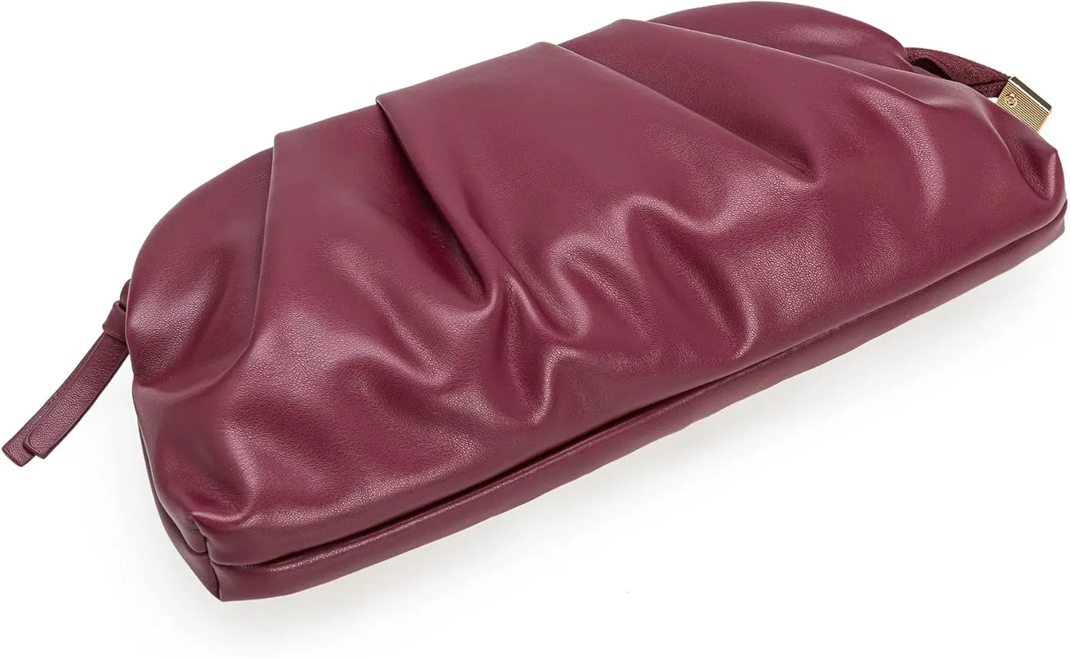 CHARMING TAILOR Chic Soft Vegan Leather Clutch Bag Dressy Pleated PU Evening Purse for Women