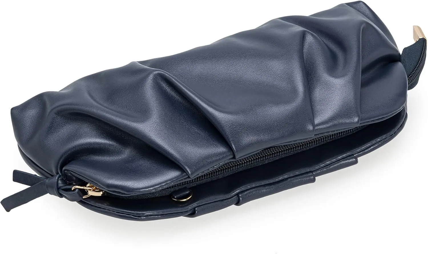 CHARMING TAILOR Chic Soft Vegan Leather Clutch Bag Dressy Pleated PU Evening Purse for Women