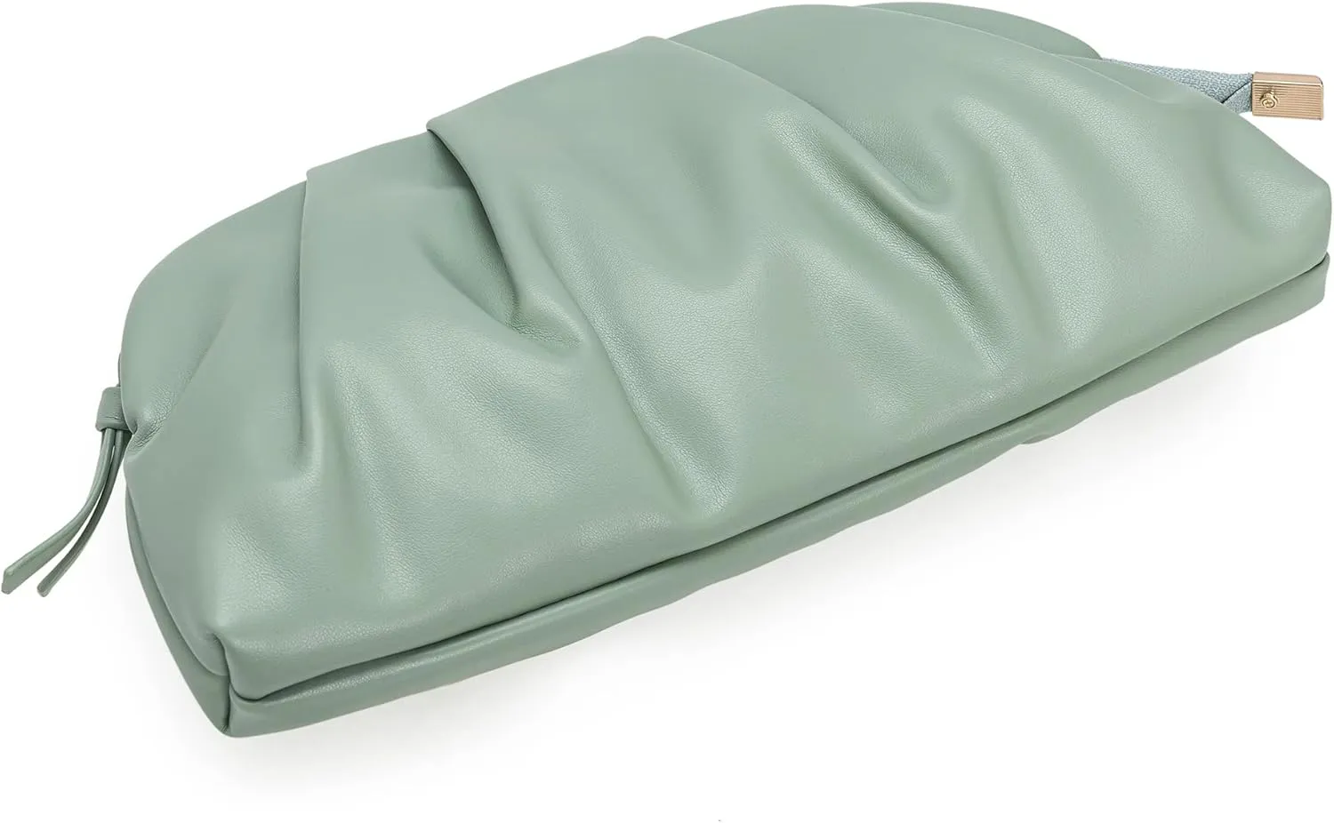 CHARMING TAILOR Chic Soft Vegan Leather Clutch Bag Dressy Pleated PU Evening Purse for Women