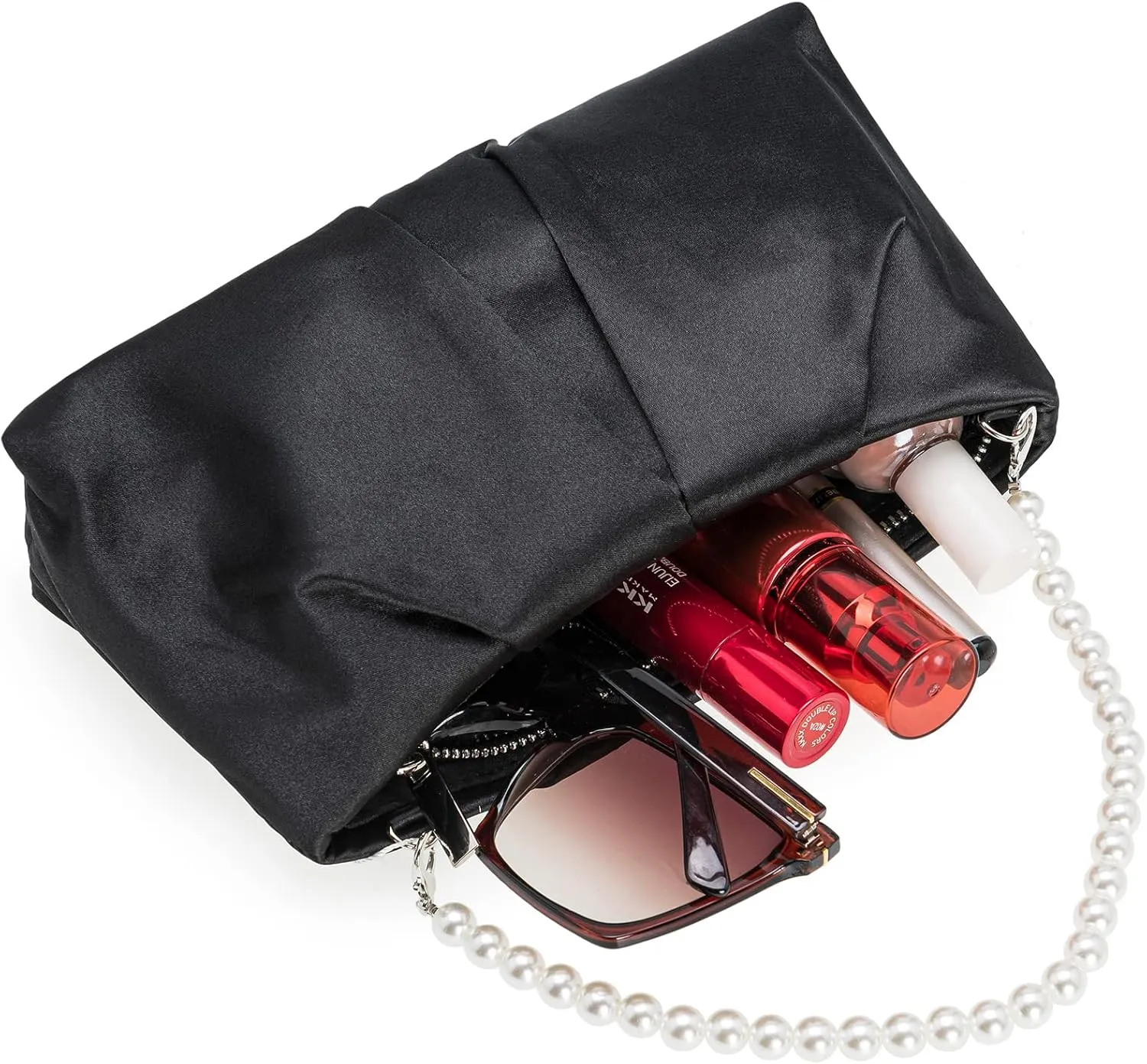CHARMING TAILOR Evening Bag Women Wedding Party Handbag Small Dressy Formal Purse Pleated Satin Clutch