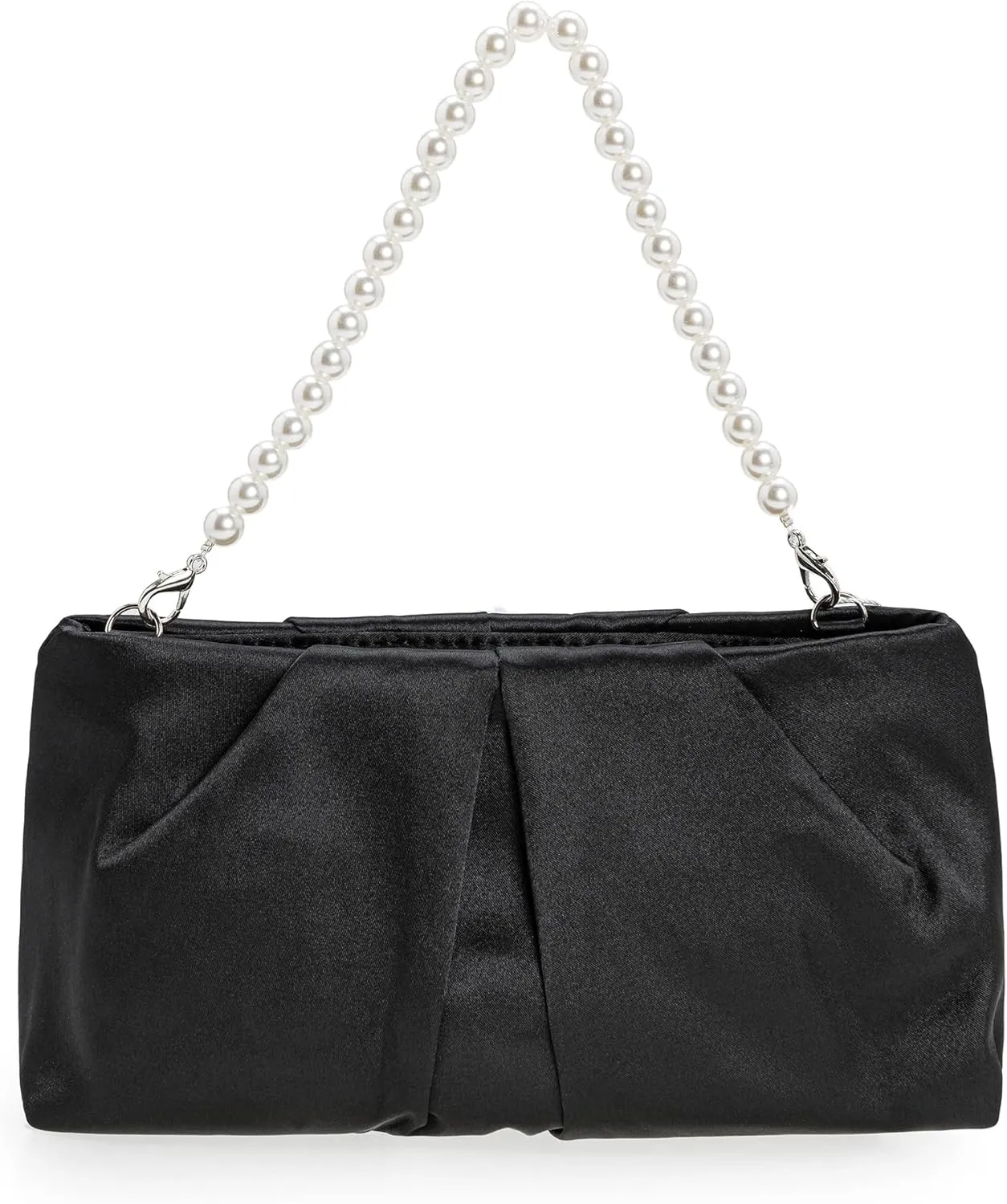 CHARMING TAILOR Evening Bag Women Wedding Party Handbag Small Dressy Formal Purse Pleated Satin Clutch