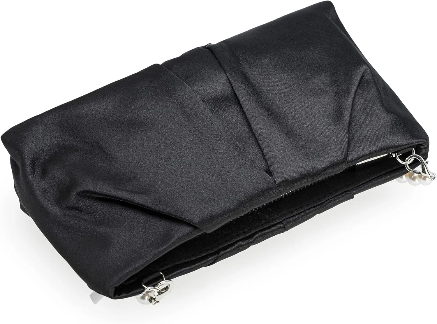 CHARMING TAILOR Evening Bag Women Wedding Party Handbag Small Dressy Formal Purse Pleated Satin Clutch