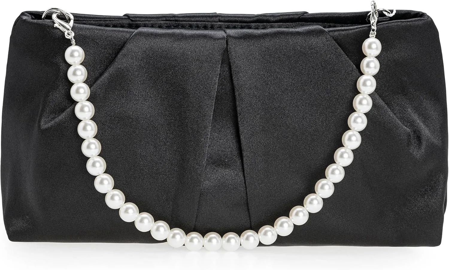 CHARMING TAILOR Evening Bag Women Wedding Party Handbag Small Dressy Formal Purse Pleated Satin Clutch
