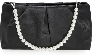 CHARMING TAILOR Evening Bag Women Wedding Party Handbag Small Dressy Formal Purse Pleated Satin Clutch
