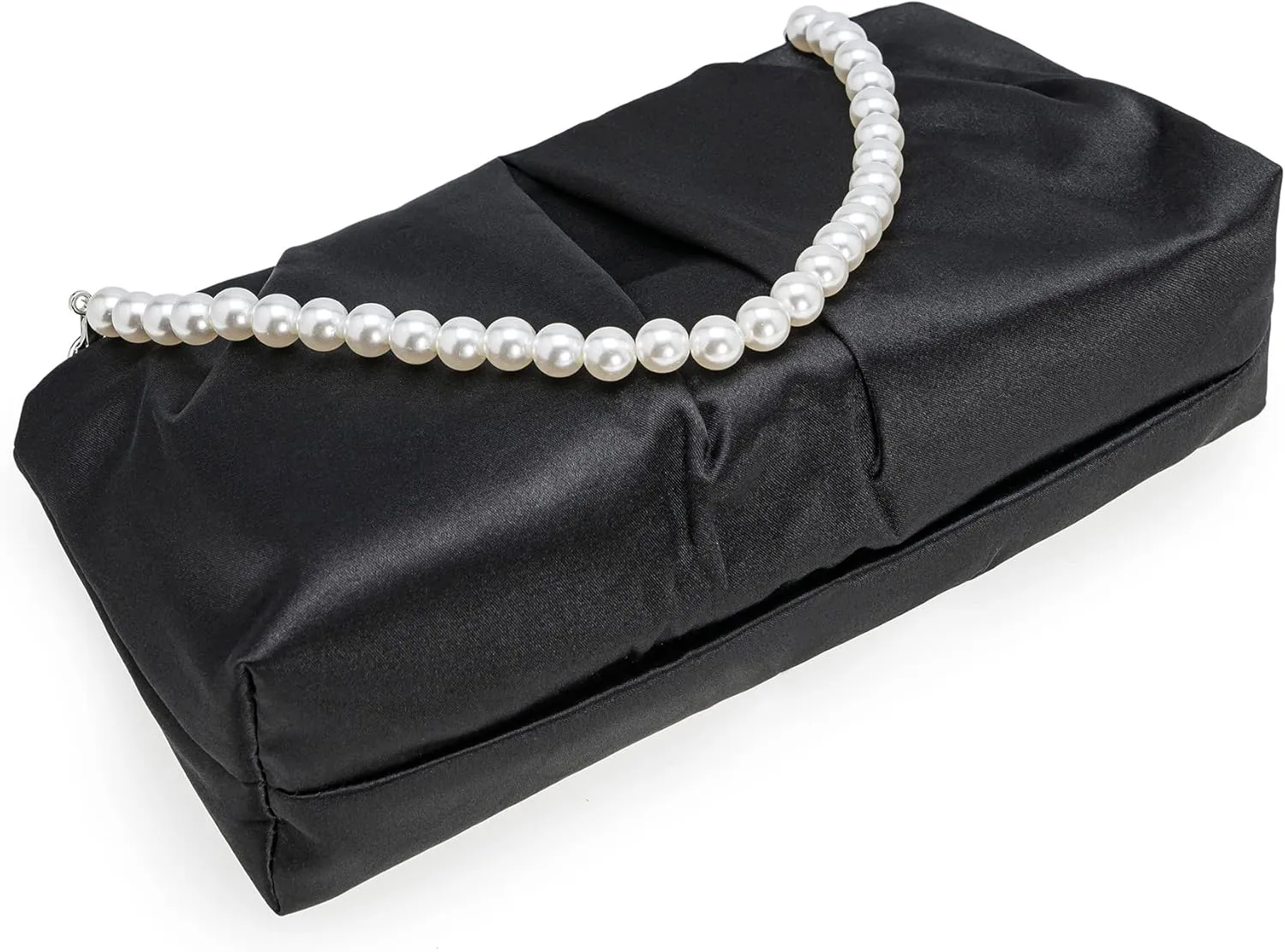 CHARMING TAILOR Evening Bag Women Wedding Party Handbag Small Dressy Formal Purse Pleated Satin Clutch