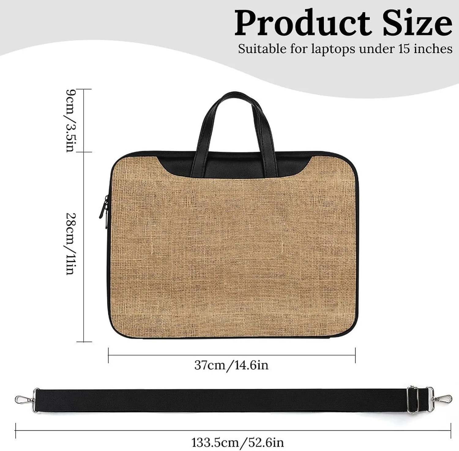 Checkered Black And White Handheld Single Shoulder Crossbody Laptop Bag Unisex