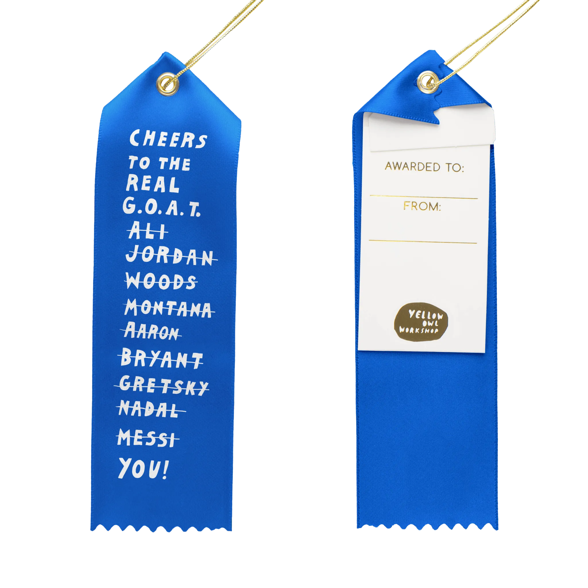 Cheers G.O.A.T. - Award Ribbon Card