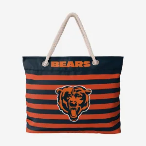Chicago Bears Nautical Stripe Tote Bag