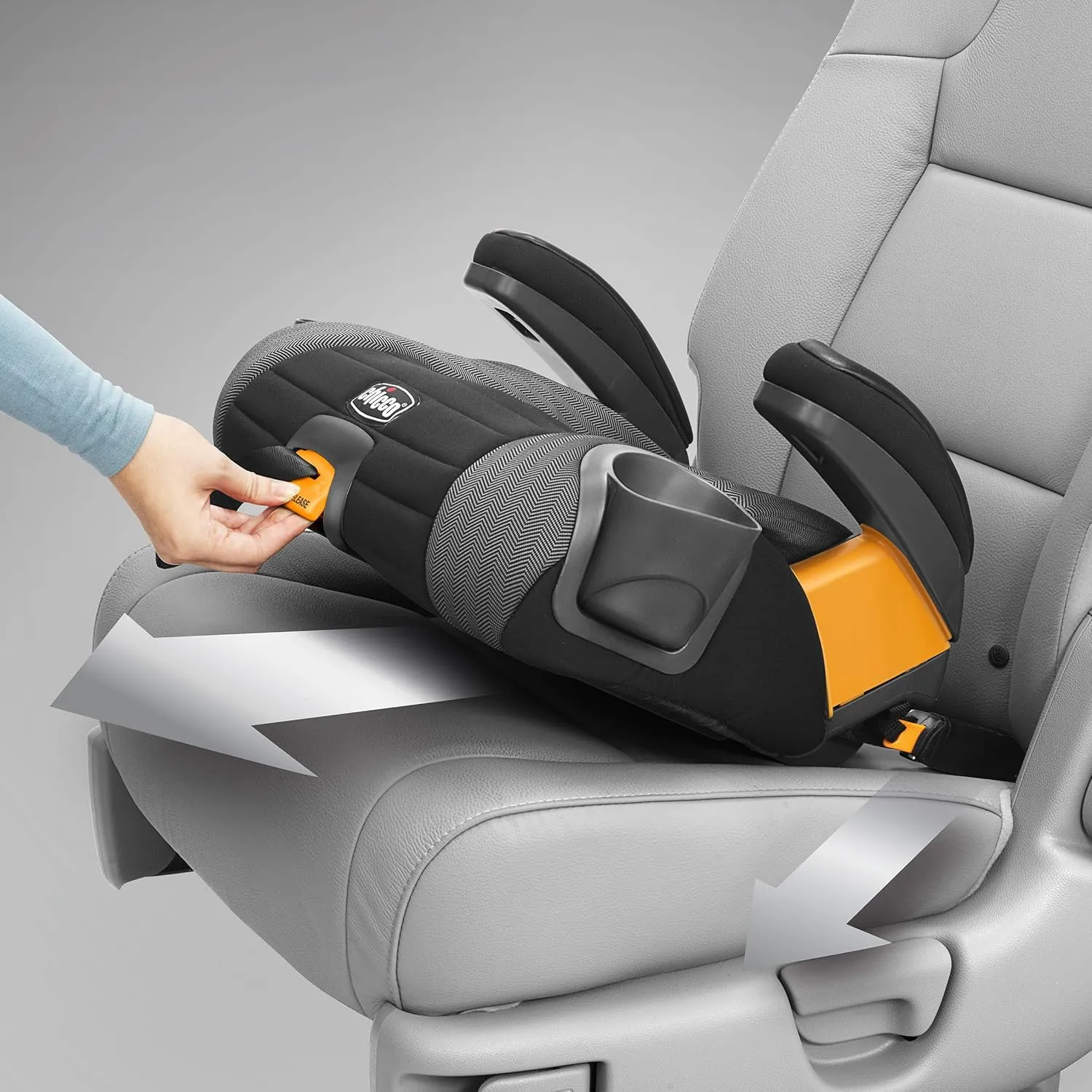 Chicco GoFit Plus Backless Booster Car Seat with Quick-Release Latch, Portable Travel Car Booster Seat for Children 40-110 lbs. | Vivaci/Pink