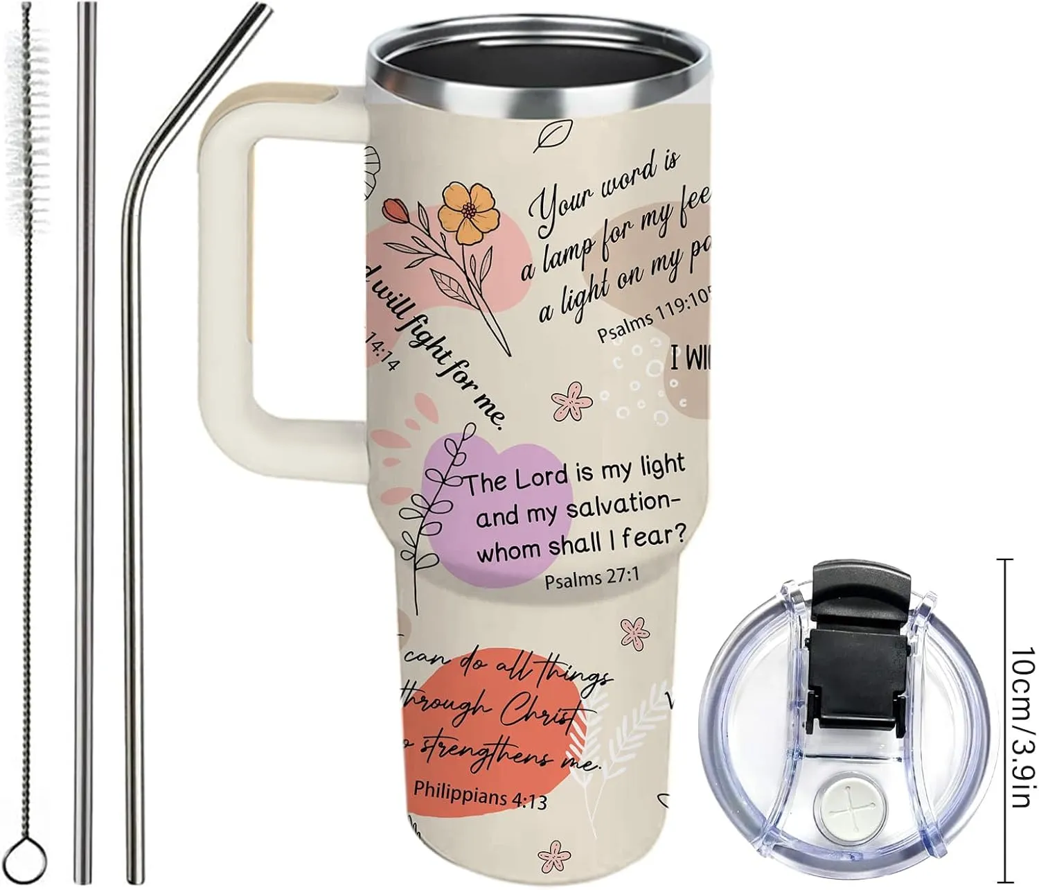 Christian Gifts for Women - Faith Bible Verse Gifts Baptism Tumbler - Inspirational Religious Birthday Gift for Women - Catholic Spiritual Christmas Gift Coffee Cup for Girl Friends 40oz