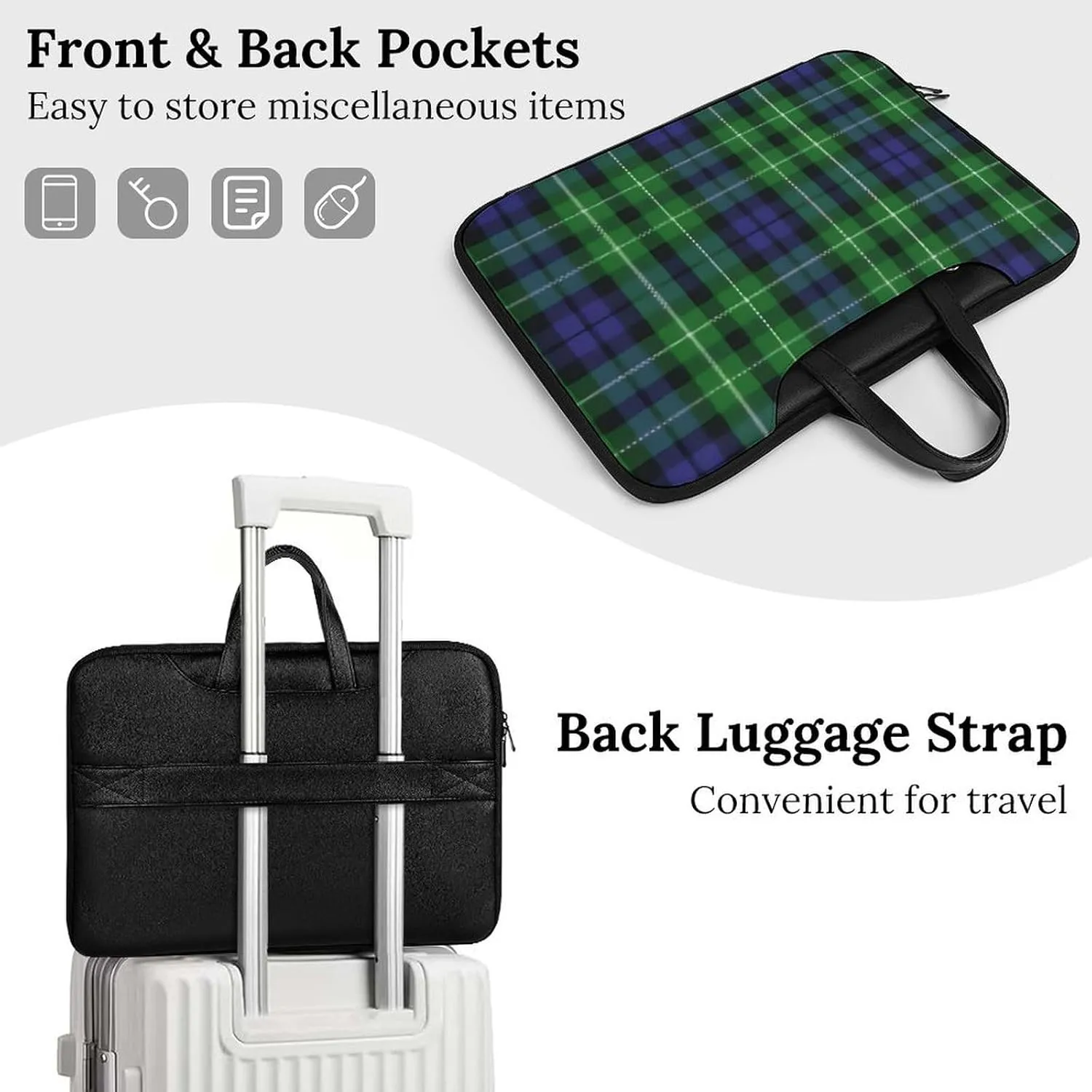 Clan MacArthur Arthur Handheld Single Shoulder Crossbody Laptop Bag Unisex