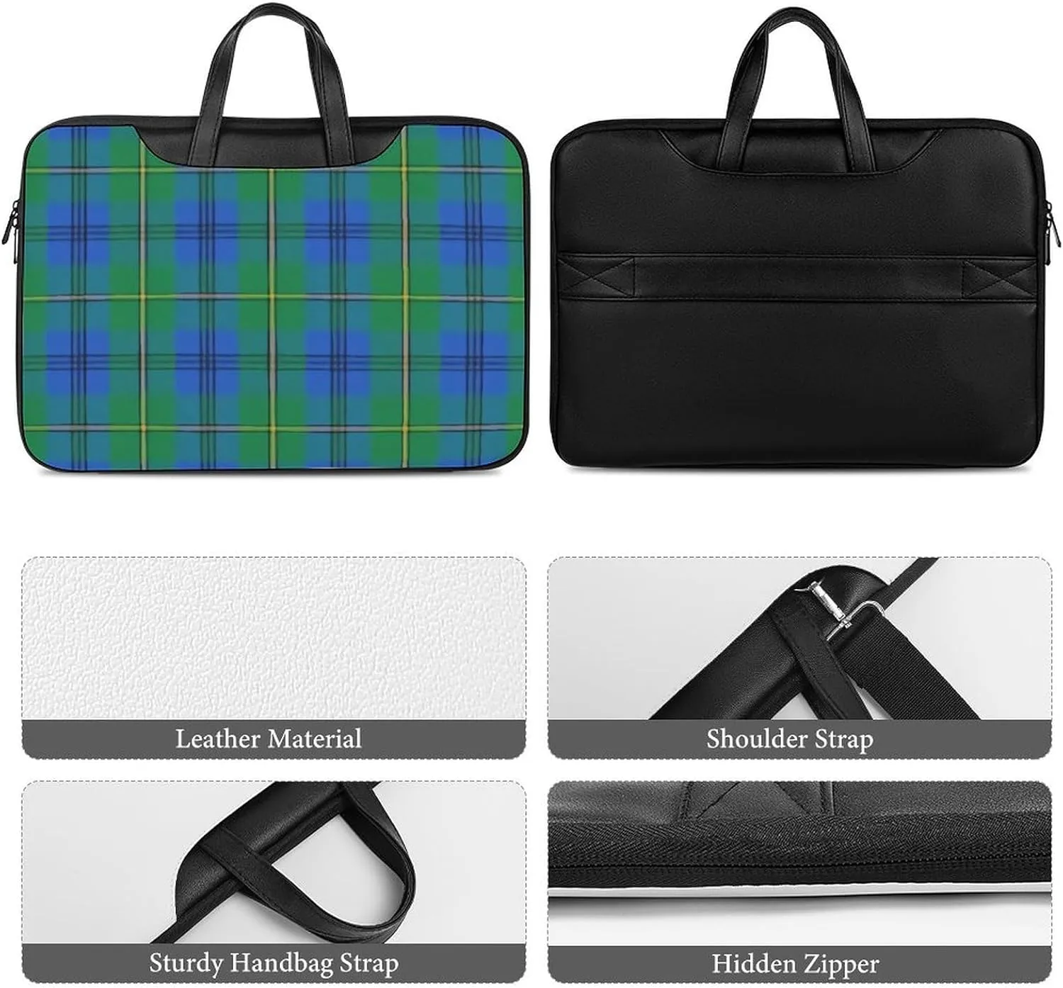 Clan Rutherford Tartan Handheld Single Shoulder Crossbody Laptop Bag Unisex