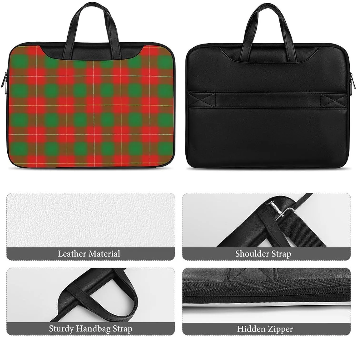 Clan Rutherford Tartan Handheld Single Shoulder Crossbody Laptop Bag Unisex