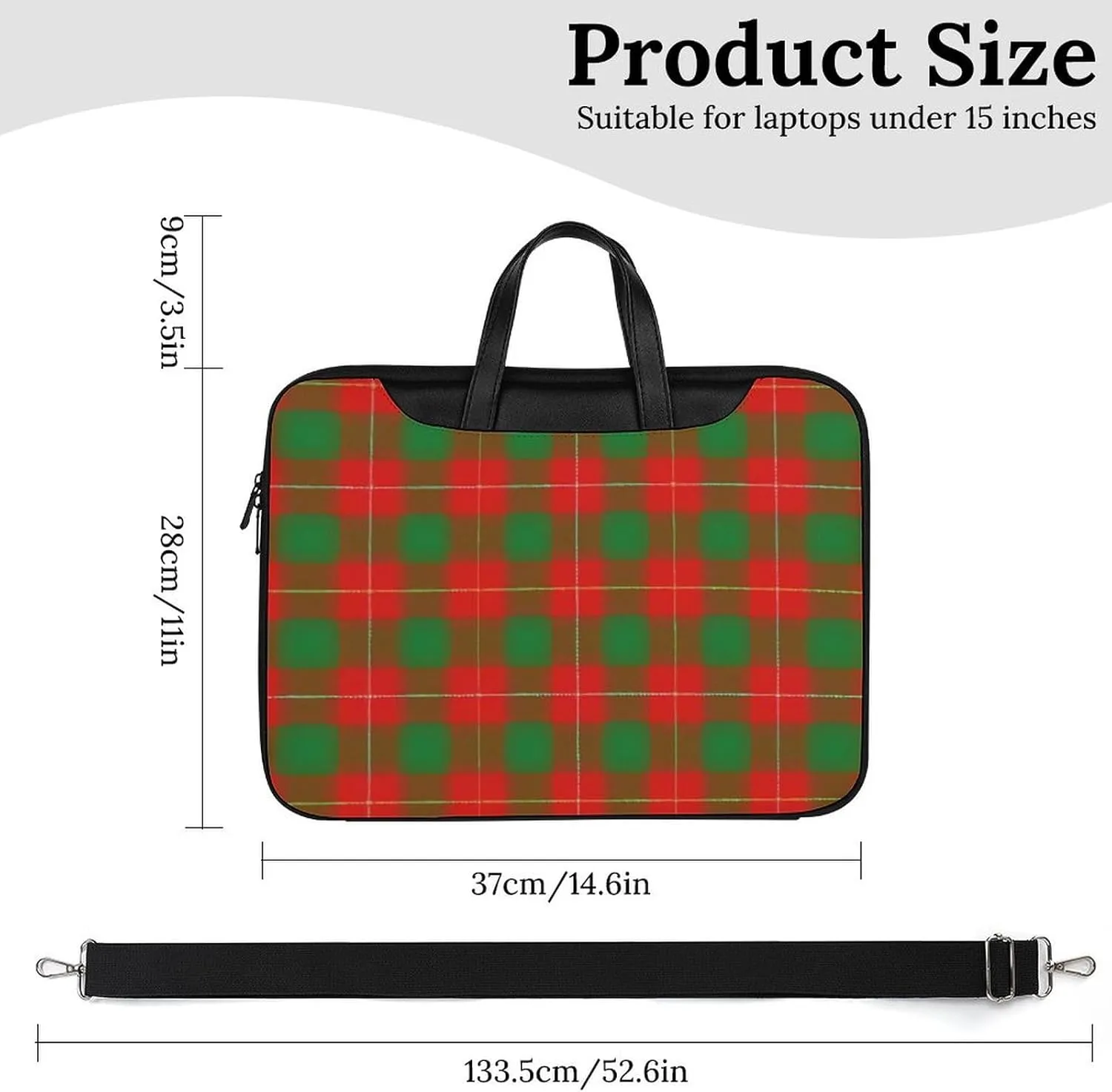Clan Rutherford Tartan Handheld Single Shoulder Crossbody Laptop Bag Unisex