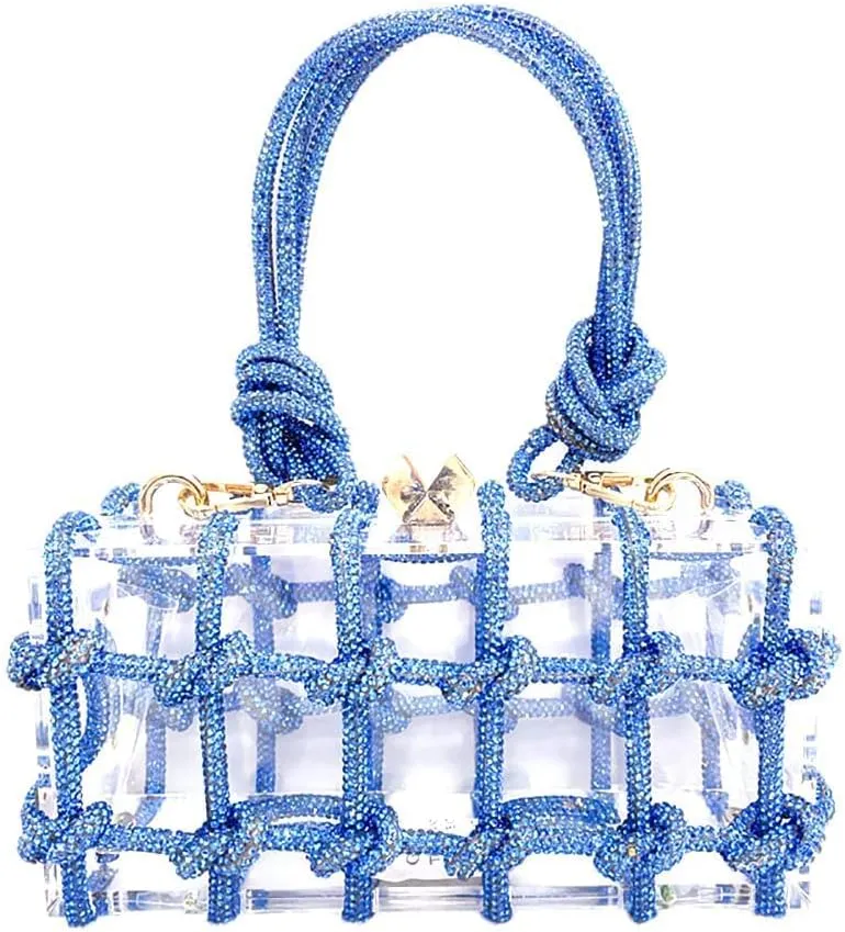 Clear Acrylic Bag Rhinestone Acrylic Clutch Crystal Evening Purses for Women Glitter Handbag for Wedding Cocktail Party Prom